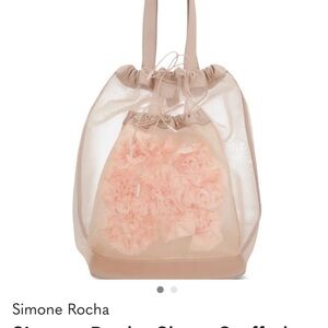Simone Rocha Beige and Pink Floral Tote